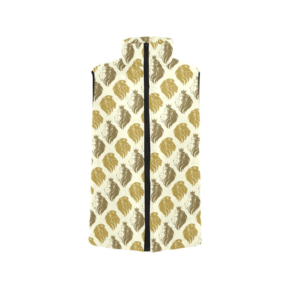 Lion Pattern Print Design 02 Women's Padded Vest