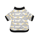 Cute dachshund dog pattern All Over Print Pet Dog Round Neck Fuzzy Shirt