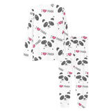 Hand Drawn faces of pandas pattern Women's All Over Print Pajama Set