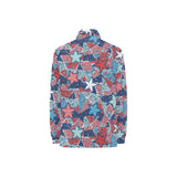 Hand drawn colorful starfish Women's Long Sleeve Polo Shirt