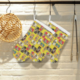 Camera Pattern Print Design 02 Heat Resistant Oven Mitts