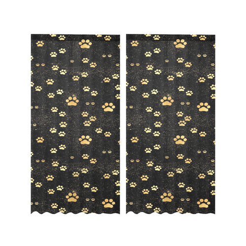 Dog Paws Pattern Print Design 05 Gauze Curtain