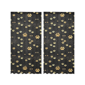 Dog Paws Pattern Print Design 05 Gauze Curtain