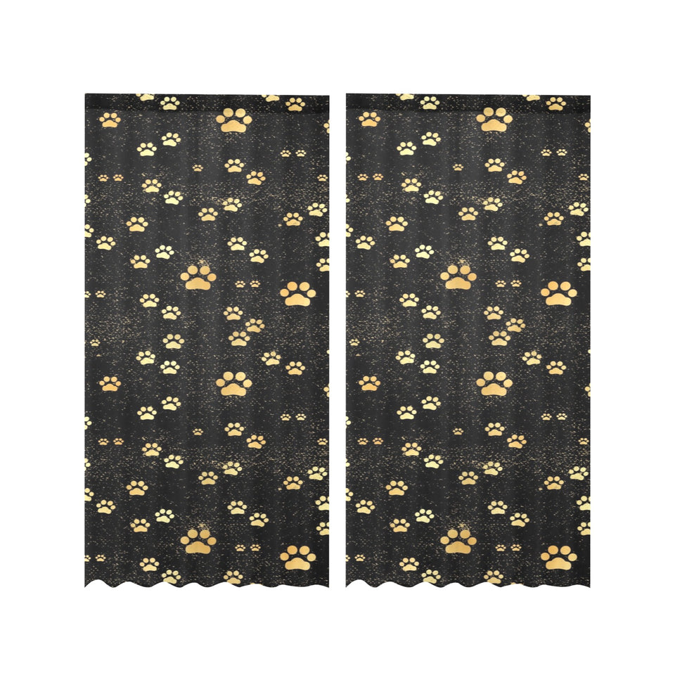 Dog Paws Pattern Print Design 05 Gauze Curtain