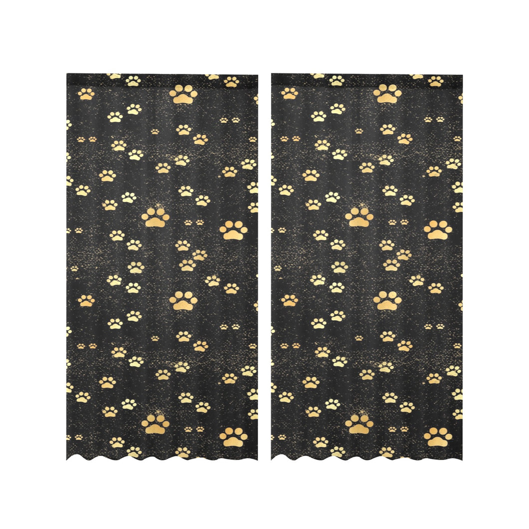 Dog Paws Pattern Print Design 05 Gauze Curtain