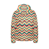 zigzag chevron colorful pattern Kids' Boys' Girls' Padded Hooded Jacket