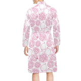 Sketch guava pattern Men's Long Sleeve Belted Night Robe