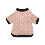 Eiffel Tower Flower Pattern Design 03 All Over Print Pet Dog Round Neck Fuzzy Shirt