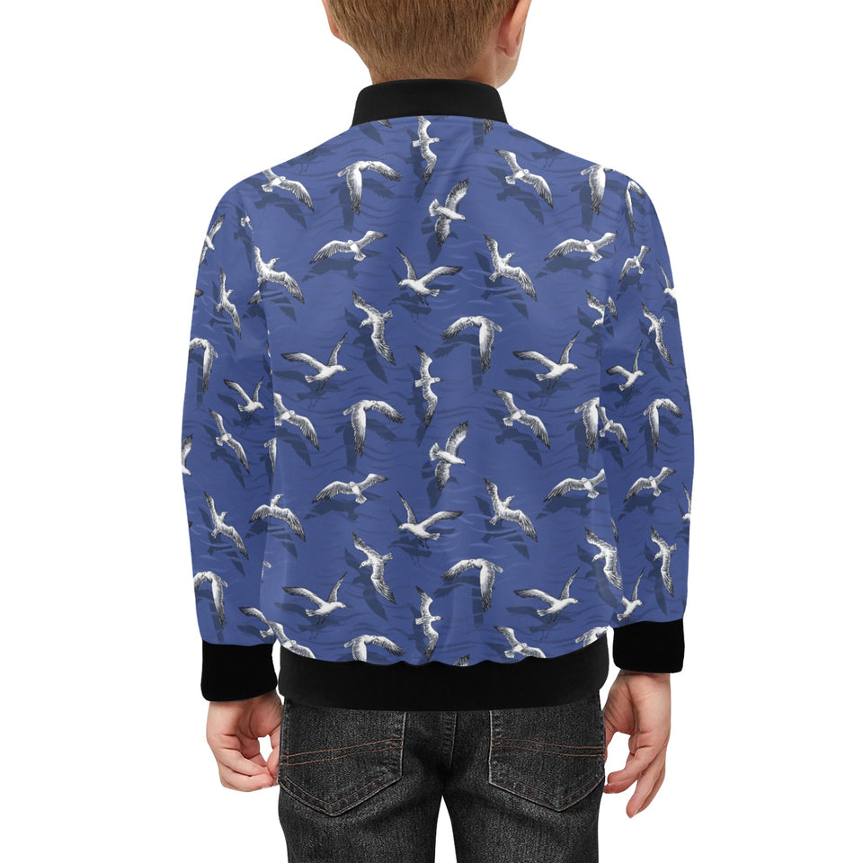 Seagull Pattern Print Design 03 Kids' Boys' Girls' Bomber Jacket