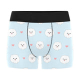 White cute pomeranian pattern Men's All Over Print Boxer Briefs Men's Underwear