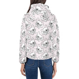 Cute french bulldog pattern Women's Padded Hooded Jacket