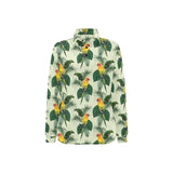 Beautiful parrot palm leaves pattern Women's Long Sleeve Polo Shirt