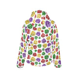 Dice Pattern Print Design 03 Women's Padded Hooded Jacket