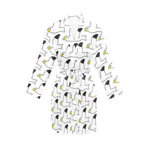 Seagull Pattern Print Design 05 Women's Long Sleeve Belted Night Robe