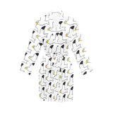 Seagull Pattern Print Design 05 Women's Long Sleeve Belted Night Robe