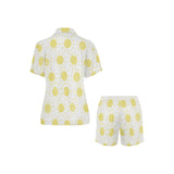 hand drawn sun pattern Women's V-Neck Short Pajama Set