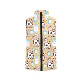 Cow bottle of milk pattern Women's Padded Vest