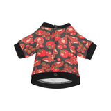 Tomato black background All Over Print Pet Dog Round Neck Fuzzy Shirt
