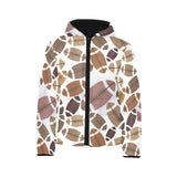 American football ball pattern Kids' Boys' Girls' Padded Hooded Jacket