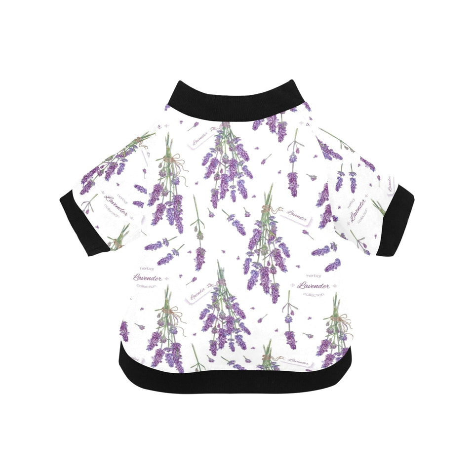lavender flower design pattern All Over Print Pet Dog Round Neck Fuzzy Shirt