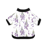lavender flower design pattern All Over Print Pet Dog Round Neck Fuzzy Shirt