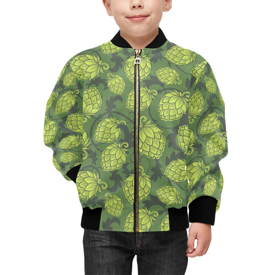 Hop pattern Hop cone background Kids' Boys' Girls' Bomber Jacket
