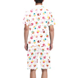 Cake cupcake design pattern Men's V-Neck Short Pajama Set