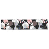 white swan blooming flower pattern Table Runner