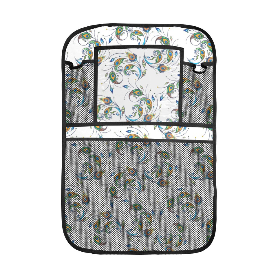 Peacock feather pattern Car Seat Back Organizer