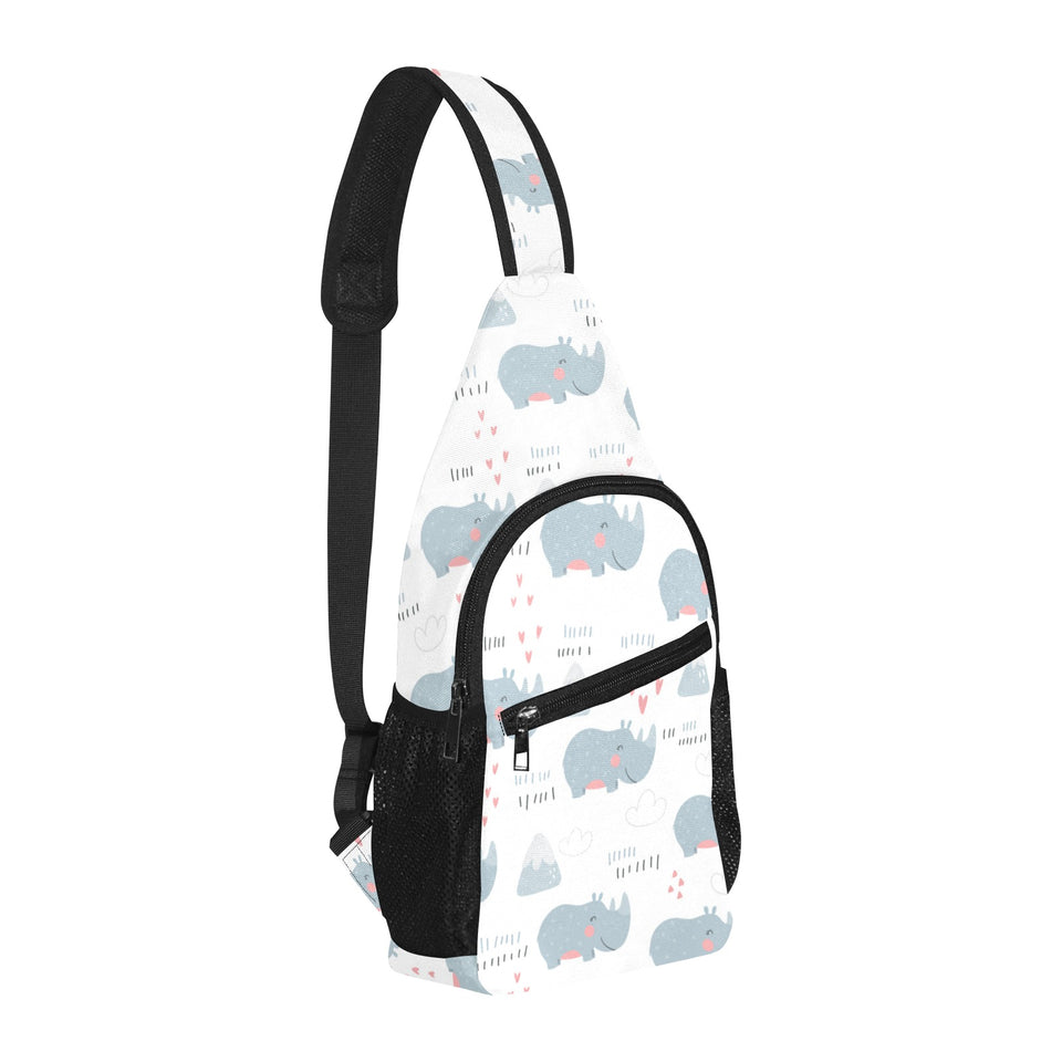 cute rhino heart pattern All Over Print Chest Bag
