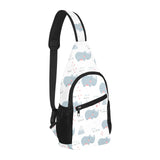 cute rhino heart pattern All Over Print Chest Bag