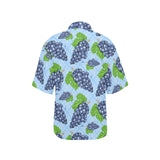 Watercolor grape pattern Women's All Over Print Hawaiian Shirt