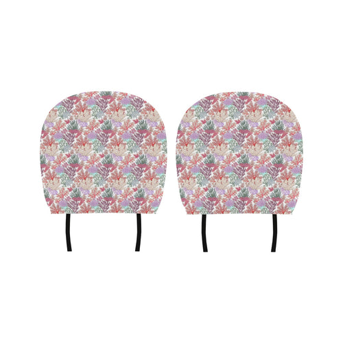 Coral Reef Pattern Print Design 03 Car Headrest Cover