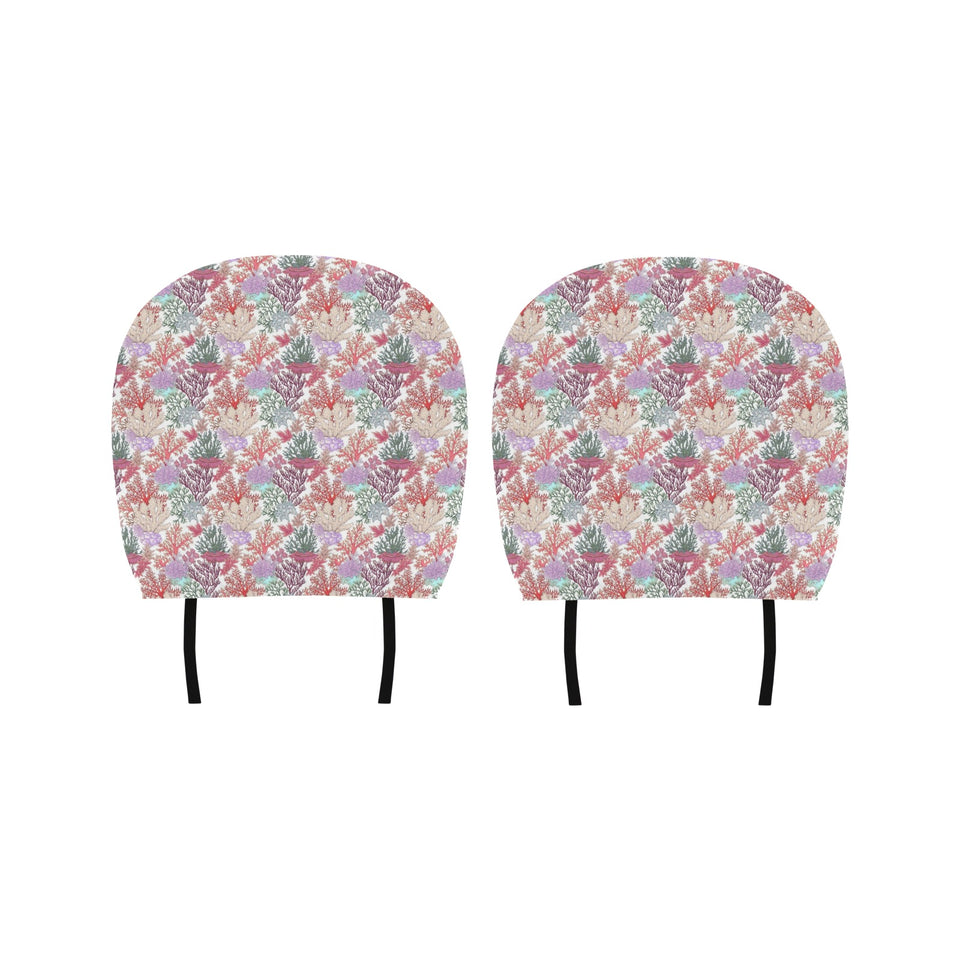 Coral Reef Pattern Print Design 03 Car Headrest Cover