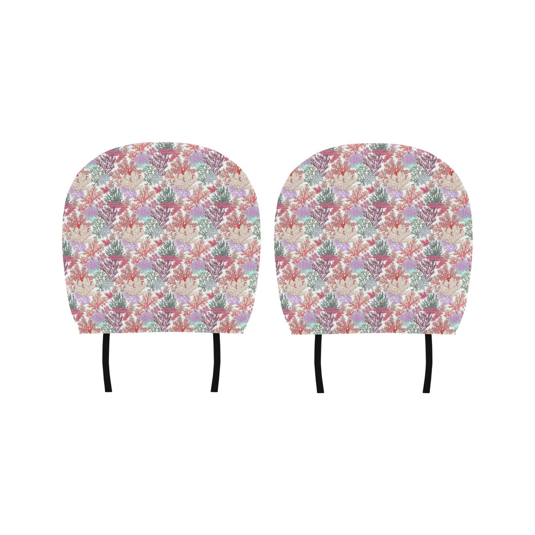 Coral Reef Pattern Print Design 03 Car Headrest Cover