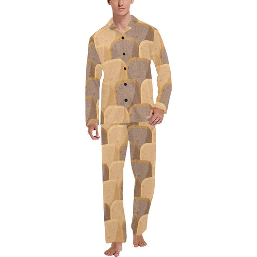 Bread Toast Pattern Print Design 04 Men's Long Pajama Set