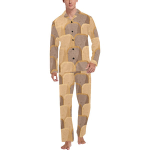 Bread Toast Pattern Print Design 04 Men's Long Pajama Set