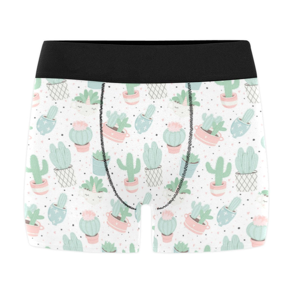 Pastel color cactus pattern Men's All Over Print Boxer Briefs Men's Underwear