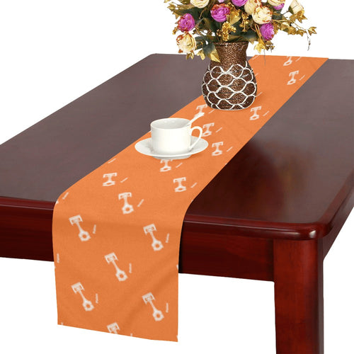 Engine Piston Orange Background Pattern Design 05 Table Runner