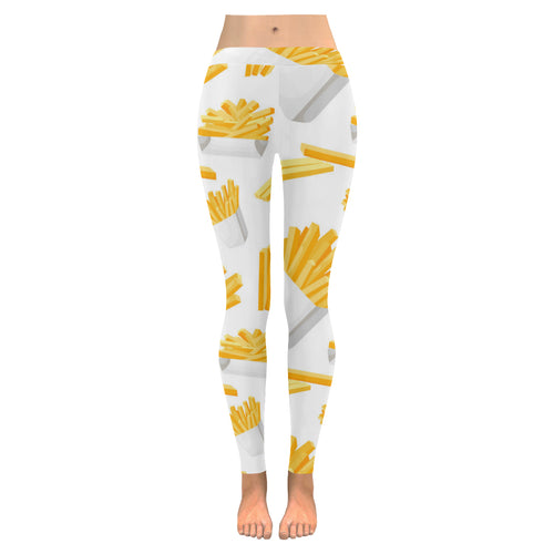 French fries white paper box pattern Women's Legging Fulfilled In US