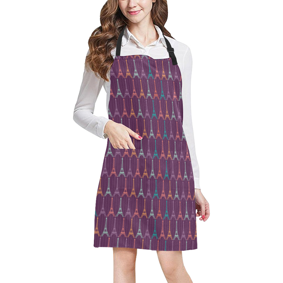 Eiffel Tower Pattern Print Design 05 All Over Print Adjustable Apron