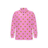 Pancake Pattern Print Design 04 Men's Long Sleeve Polo Shirt