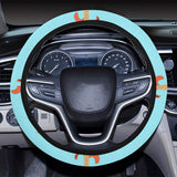 electric guitar pattern light blue background Car Steering Wheel Cover