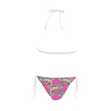 Chameleon lizard pattern pink background Sexy Bikinis Two-Piece Swimsuits