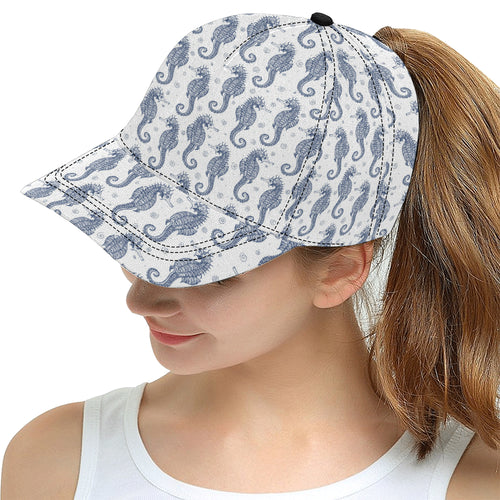 Seahorse pattern background All Over Print Snapback Cap