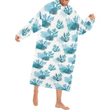 Coral Reef Pattern Print Design 04 Blanket Robe with Sleeves