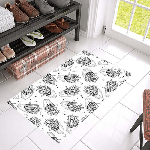 Hand drawn french fries pattern Doormat