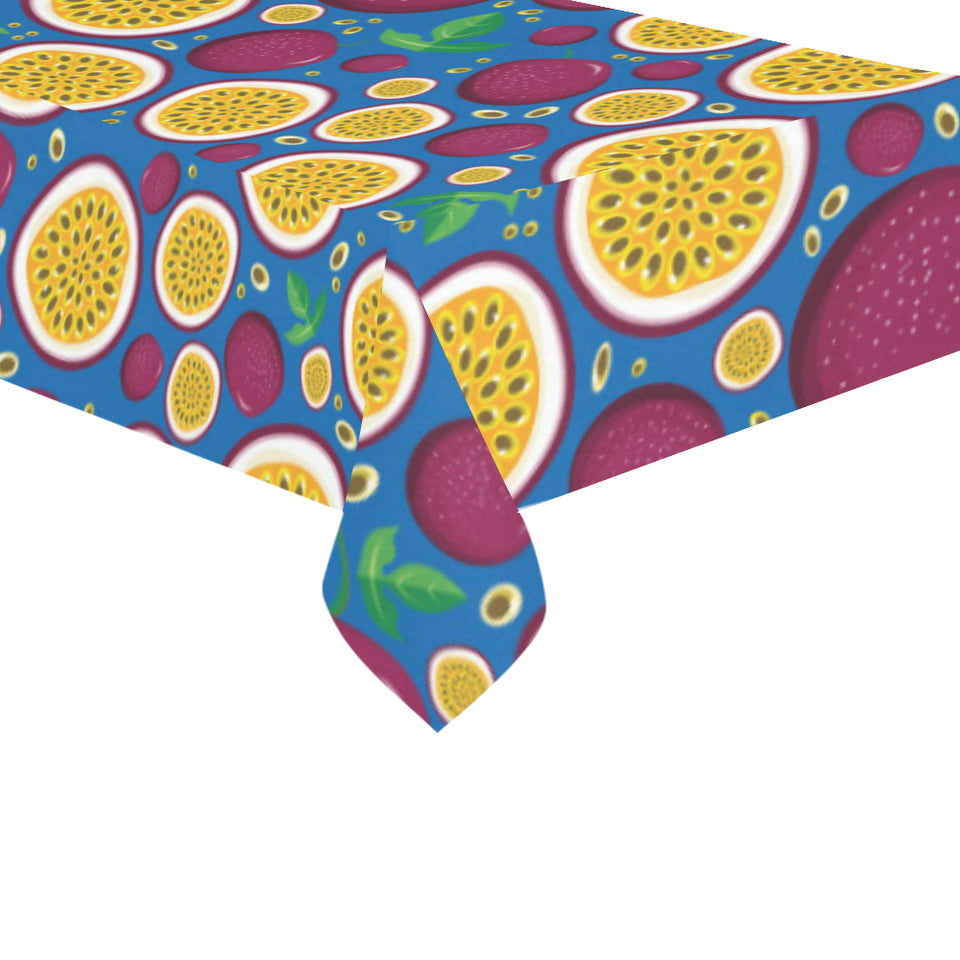 Passion fruit blue background Tablecloth