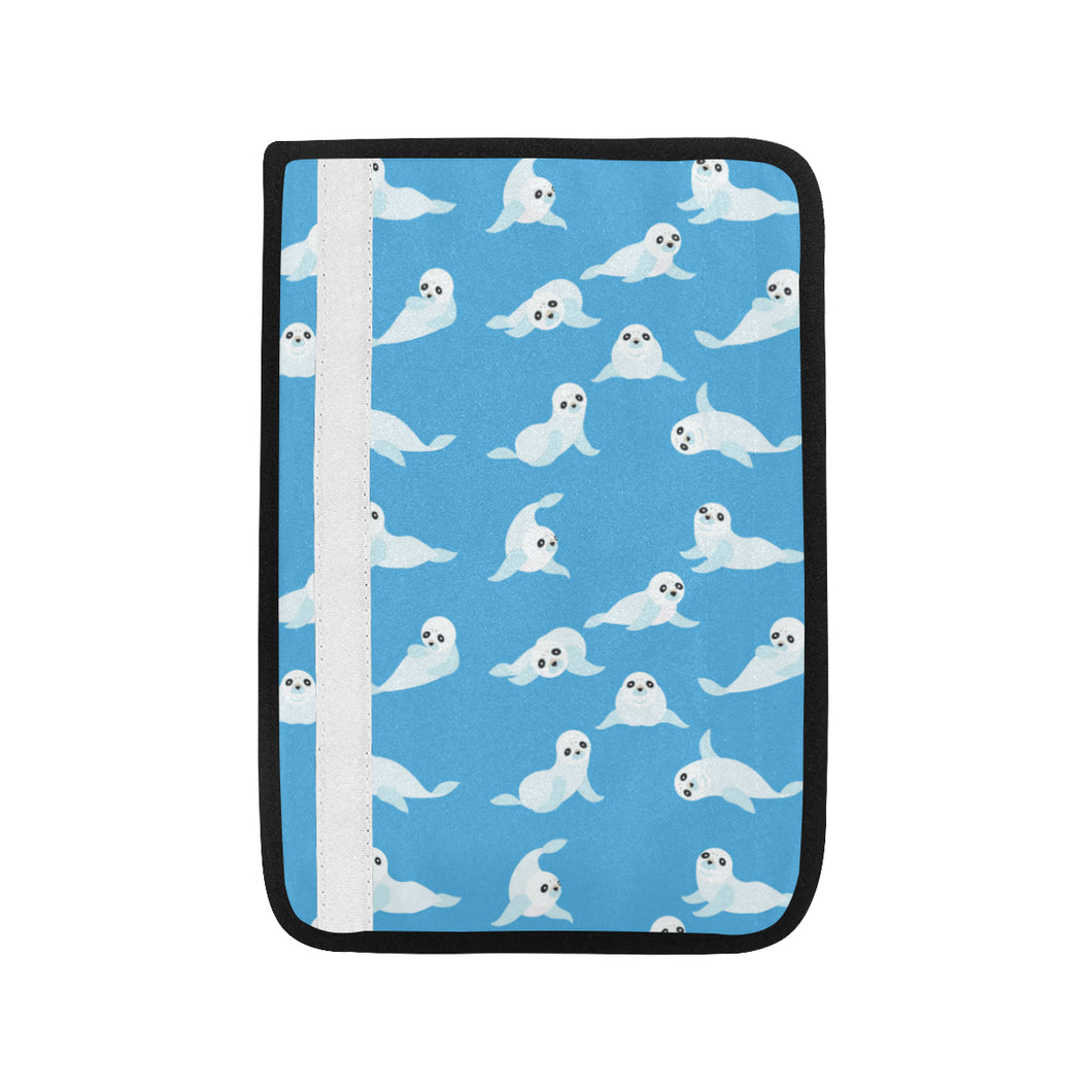 Cute sea lion seal pattern background Car Seat Belt Cover
