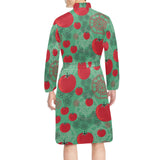 Tomato design pattern Men's Long Sleeve Belted Night Robe